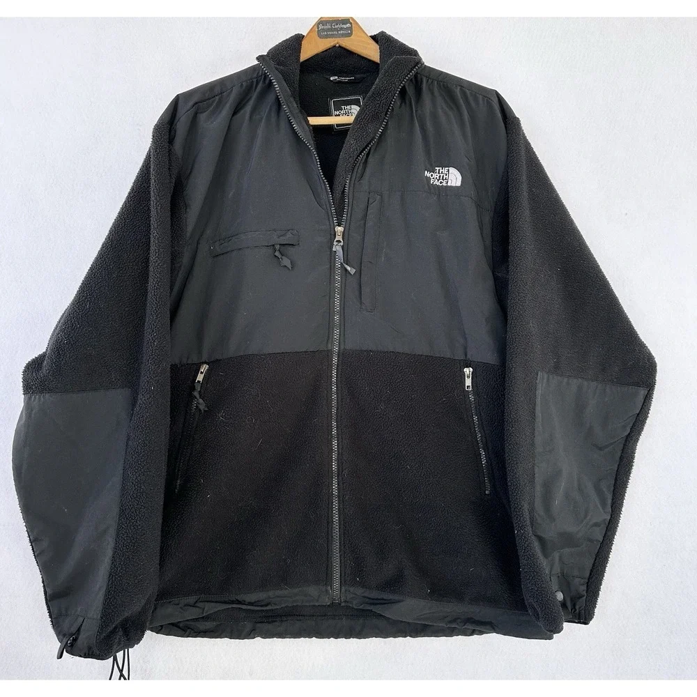 North Face Black Fleece Jacket Full Zip Up Men's XXL Comfort Athleisure